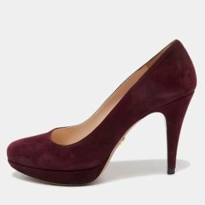 Prada Burgundy Suede Pumps Size 36