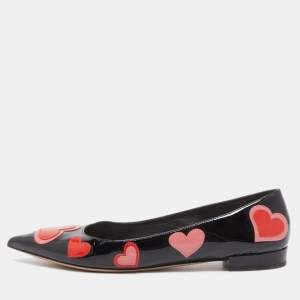 Prada Black Patent Leather Ballet Flats Size 39