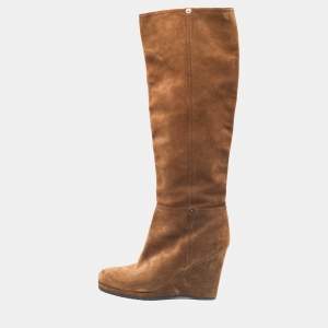 Prada Brown Suede  Knee Length Boots Size 39.5