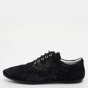 Louis Vuitton Black Glitter Suede Lace Up Oxfords Size 39