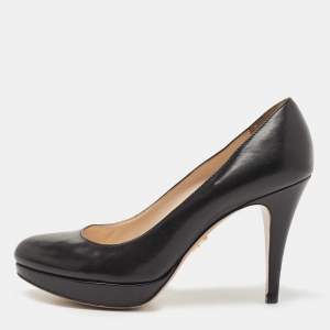 Prada Black Leather Platform Pumps Size 37