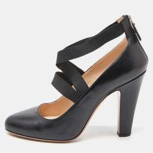 Pre Owned Prada Black Leather Strappy Pumps Size 40