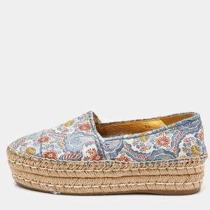 Prada Multicolor Fabric Slip On Espadrilles Flats Size 37