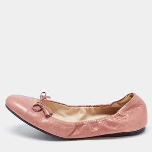 Prada Pink Leather Ballet Flats Size 39