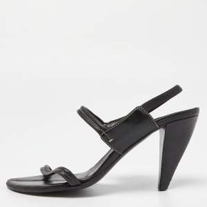 Prada Black Leather Slingback Sandals Size 36