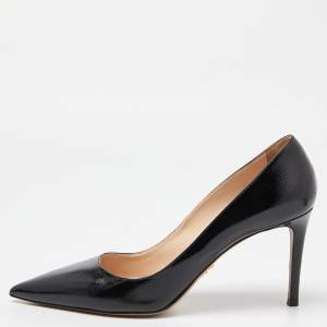 Prada Black Leather Pointed Toe Pumps Size 41