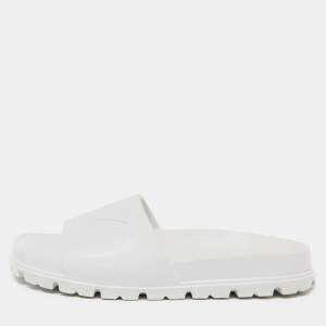 Prada White Rubber Slides Size 39