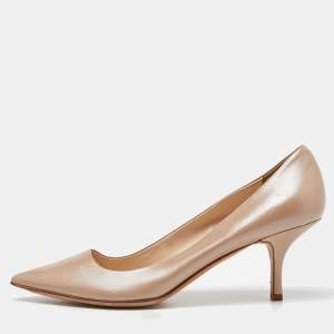 Prada Beige Leather Pointed Toe Pumps Size 39