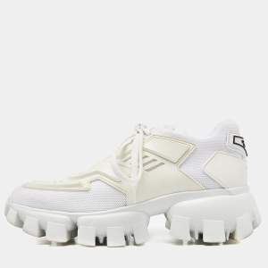 Prada White Mesh And Rubber Cloudbust Thunder Low Top Sneakers Size 36.5