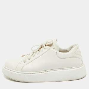 Prada White Leather Low Top Sneakers Size 39