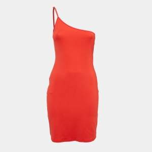 Preen By Thornton Bregazzi Red Jersey One Shoulder Bodycon Dress M