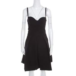 Preen by Thornton Bregazzi Black Pleated Corset Ted Felini Dress M