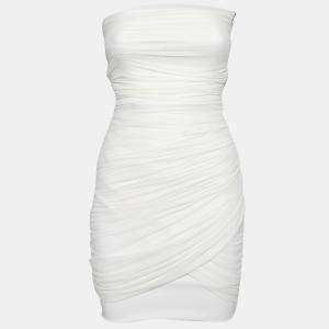 Preen by Thornton Bregazzi Collection Off White Ruched Strapless Dream Dress XS