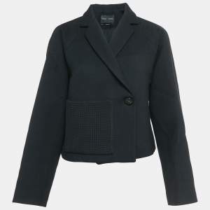 Proenza Schouler Black Wool Double Breasted Crop Jacket S