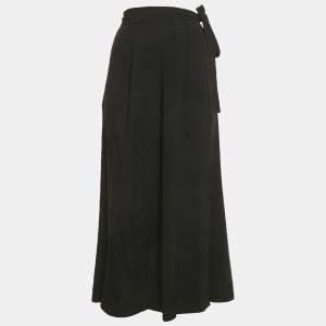 Pre Owned Proenza Schouler Black Crepe Wide Leg Trousers S 