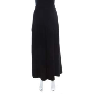 Pre Owned Proenza Schouler Black Crepe Waist Tie Detail Wide Leg Trousers M 