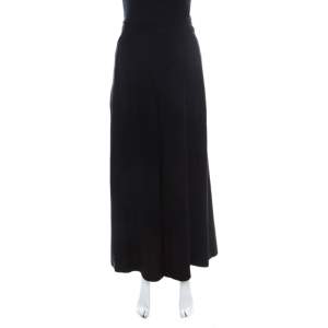 Proenza Schouler Black Crepe Waist Tie Detail Wide Leg Trousers M 