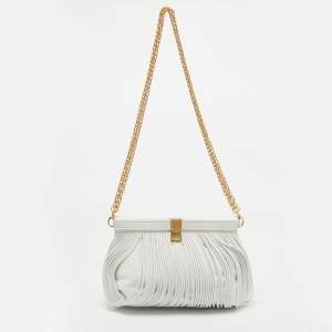 Proenza Schouler White Leather Rolo Frame Clutch