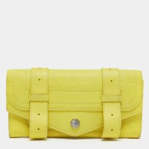 Proenza Schouler Yellow Leather Flap PS1 Wallet