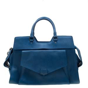 Pre Owned Proenza Schouler Blue Leather Large PS13 Satchel