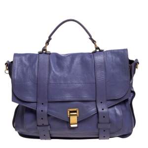 Proenza Schouler Purple Leather Large PS1 Top Handle Bag