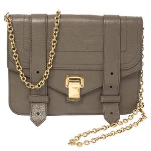 Proenza Schouler Dark Beige Leather Ps1 Wallet on Chain
