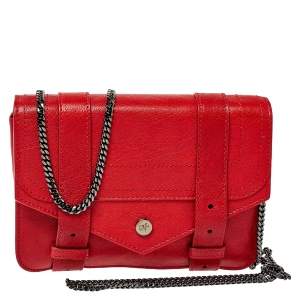 Proenza Schouler Red Leather PS1 Wallet On Chain