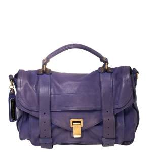 Proenza Schouler Purple Leather Large PS1 Top Handle Bag