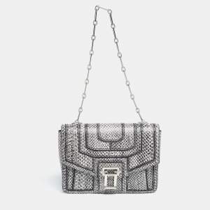 Proenza Schouler Black/White Python Hava Chain Bag