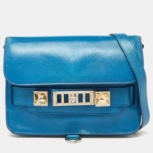 Proenza Schouler Blue Leather Mini Classic PS11 Shoulder Bag