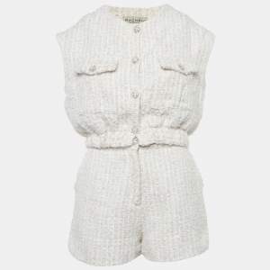 Pre Owned Racheli Pink Tweed Jacket and Shorts Set S/M