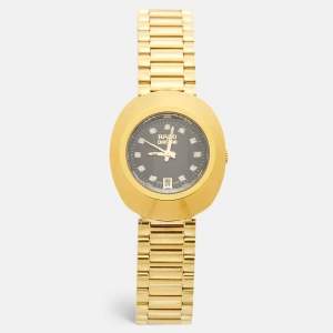Rado Black CVD Coated Tungsten Carbide Gold PVD Coated Stainless Steel Diastar R12306313 Women's Wristwatch 27.30 m