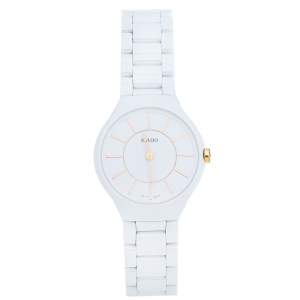 Rado White Ceramic Titanium True Thinline R27958109 Women's Wristwatch 30 mm