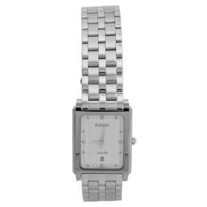 Rado Silver White Stainless Steel Tungsten Carbide Diastar 129.0563.3 Women's Wristwatch 25.50 mm