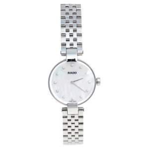 Rado Mother of Pearl Stainless Steel Coupole Diamonds R22854929 Women's Wristwatch 27 mm 