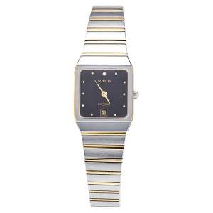 Rado Black Tungsten Two Tone Stainless Steel Diastar Women's Wristwatch 23 mm 