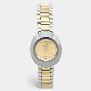 Rado Yellow Gold Tungsten Carbide Two-Tone Stainless Steel Diastar R12307304 Women's Wristwatch 27.3 mm