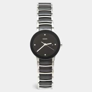 Rado Black Diamond Ceramic Stainless Steel Centrix R30935712 Women's Wristwatch 28 mm 