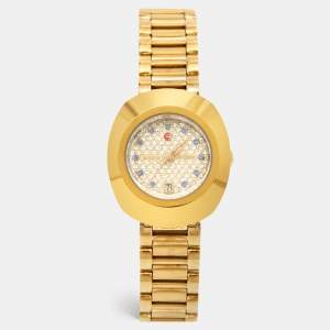 Rado Champagne Tungsten Carbide Gold Plated Stainless Steel DiaStar R12416394 Women's Wristwatch 27.30 mm