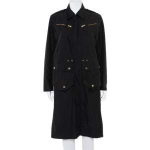 Ralph Lauren Collection Black Synthetic Zip Front Utility Coat M 