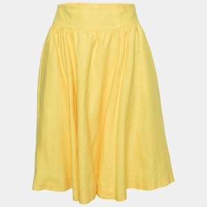 Ralph Lauren Collection Yellow Linen Flared Skirt S