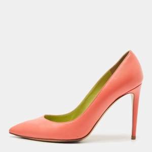 Ralph Lauren Collection Pink Leather Armissa Pointed Toe Pumps Size 37.5