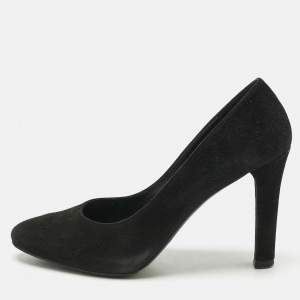 Pre Owned Ralph Lauren Collection Black Suede And Leather Pumps Size 38