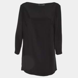 Ralph Lauren Black Cady Linette Tunic Top L