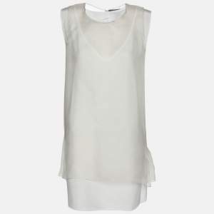 Ralph Lauren White Knit Sleeveless Tops S