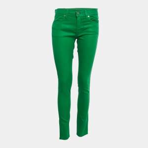 Pre Owned Ralph Lauren Green Stretch Cotton Skinny Jeans M/Waist 29"