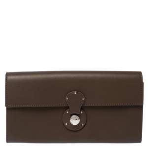 Ralph Lauren Dark Beige Soft Leather Ricky Continental Wallet