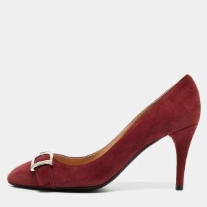 مملوكة مسبقًا Ralph Lauren Burgundy Suede Pointed Toe Pumps Size 39