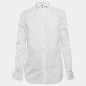 Ralph Lauren Purple Label White Cotton Tuxedo Shirt S
