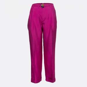 Ralph Lauren Purple Label Pink Silk Belted Trousers M